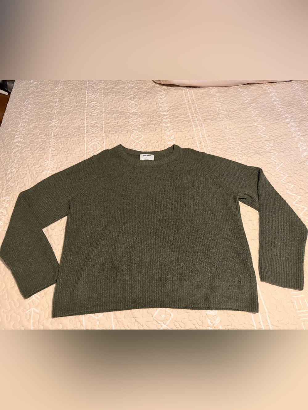 Olive Green Crewneck Women's Sweater